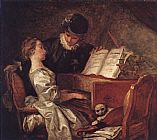 Jean-honore Fragonard Famous Paintings - Music Lesson